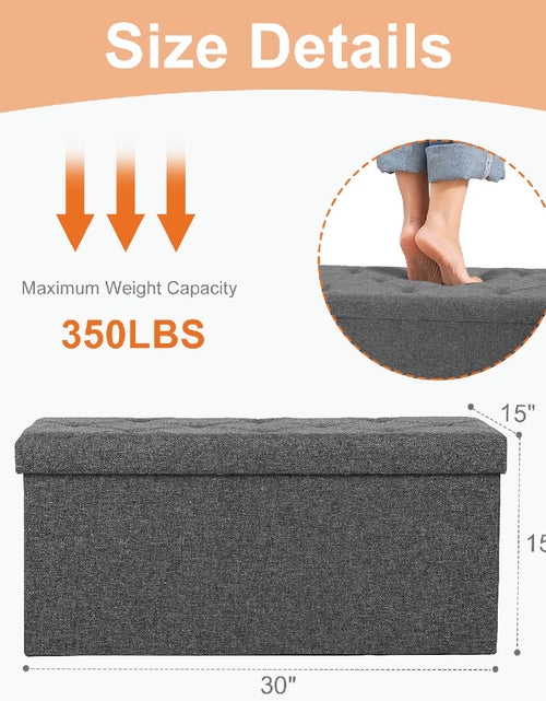 Load image into Gallery viewer, Storage Ottoman With Thicker Foam Padded Seat, Folding Foot Rest For Living Room End Of Bed Bench

