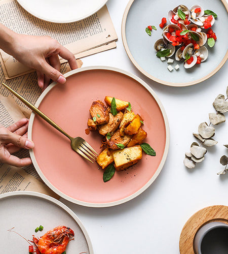 Pure color matte ceramic plate