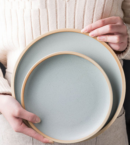 Pure color matte ceramic plate