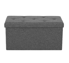 Storage Ottoman With Thicker Foam Padded Seat, Folding Foot Rest For Living Room End Of Bed Bench