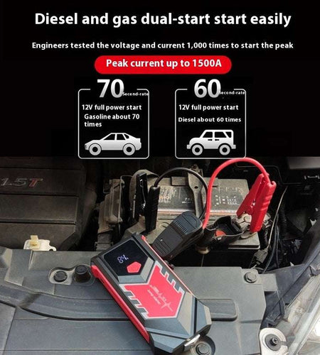 Automobile emergency start device with 8000mAh capacity and smart clip charging accessories