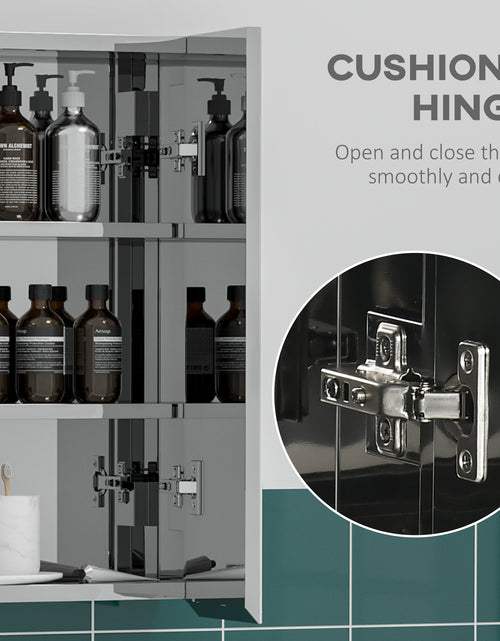 Load image into Gallery viewer, Wall Mounted Bathroom Medicine Cabinet with Hinged Door Storage Shelves for Living Room and Laundry Room Silver
