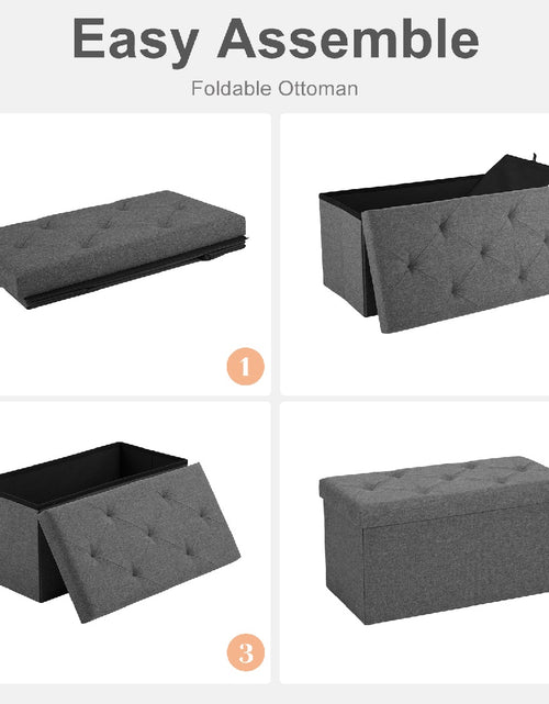 Load image into Gallery viewer, Storage Ottoman With Thicker Foam Padded Seat, Folding Foot Rest For Living Room End Of Bed Bench
