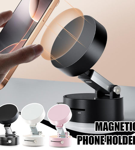 Foldable Magnetic Vacuum Car Phone Holder Foldable Suction Cup With Suction Cup Hands-Free Navigation For Smart Phone