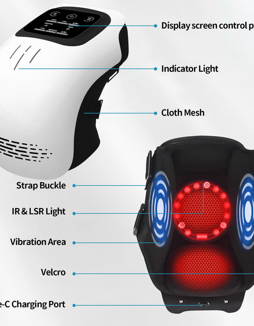 Load image into Gallery viewer, Intelligent Home Use Electric Intelligent Kneading Heating Knee Massager Rechargeable Pain Relief Infrared Laser Vibration Knee Massager
