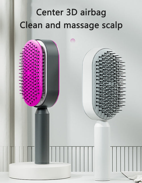 Load image into Gallery viewer, Self Cleaning Hair Brush For Women One-key Cleaning Hair Loss Airbag Massage Scalp Comb Anti-Static Hairbrush
