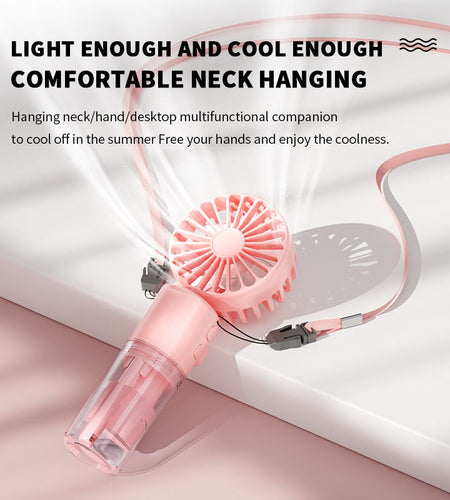 Portable Handheld Spray Fan 4-Speed Water Spray Mist Fan Summer Cooling Artifact USB Charging Summer Supplies Outdoor Mini Fan