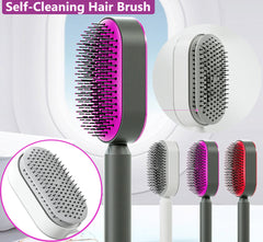 Self Cleaning Hair Brush For Women One-key Cleaning Hair Loss Airbag Massage Scalp Comb Anti-Static Hairbrush