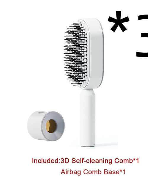 Load image into Gallery viewer, Self Cleaning Hair Brush For Women One-key Cleaning Hair Loss Airbag Massage Scalp Comb Anti-Static Hairbrush

