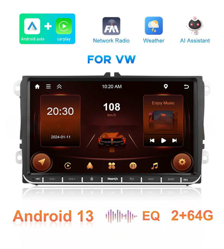 Vehicle Navigation Player 2 64 Central Control Reversing Carplay Car Central Control All-in-one Machine