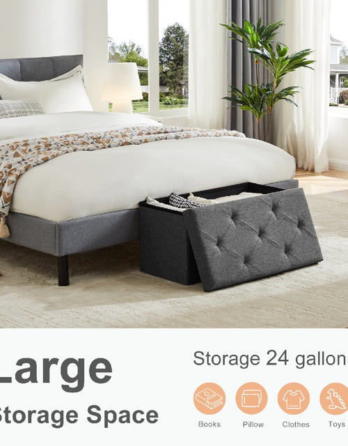 Load image into Gallery viewer, Storage Ottoman With Thicker Foam Padded Seat, Folding Foot Rest For Living Room End Of Bed Bench
