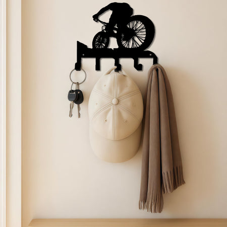 Elegant Metal Wall Art W Coat Hook - Functional Decor For Living Room Bedroom