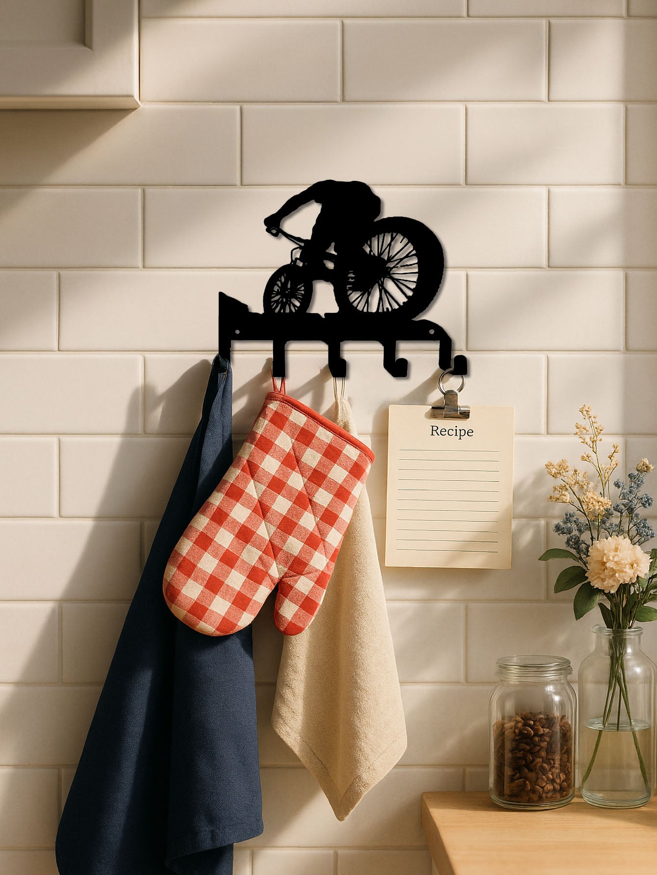 Elegant Metal Wall Art W Coat Hook - Functional Decor For Living Room Bedroom