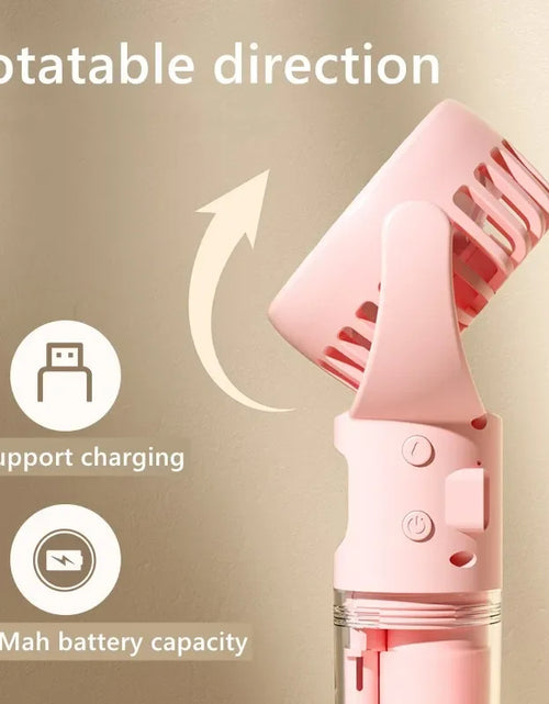 Load image into Gallery viewer, Portable Handheld Spray Fan 4-Speed Water Spray Mist Fan Summer Cooling Artifact USB Charging Summer Supplies Outdoor Mini Fan
