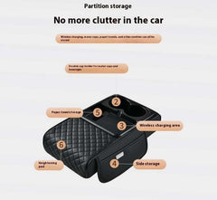 Automobile Armrest Box Cover Smart Wireless Charging Multifunctional Fast Charging Tissue Storage Box Water Cup Holder