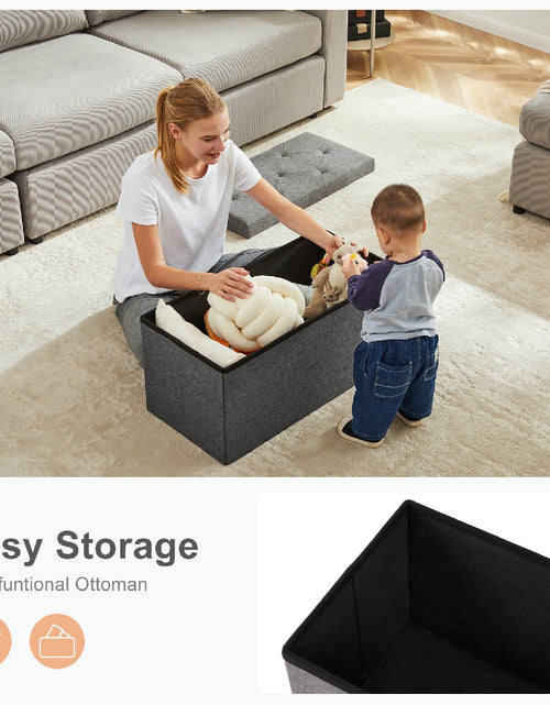 Load image into Gallery viewer, Storage Ottoman With Thicker Foam Padded Seat, Folding Foot Rest For Living Room End Of Bed Bench
